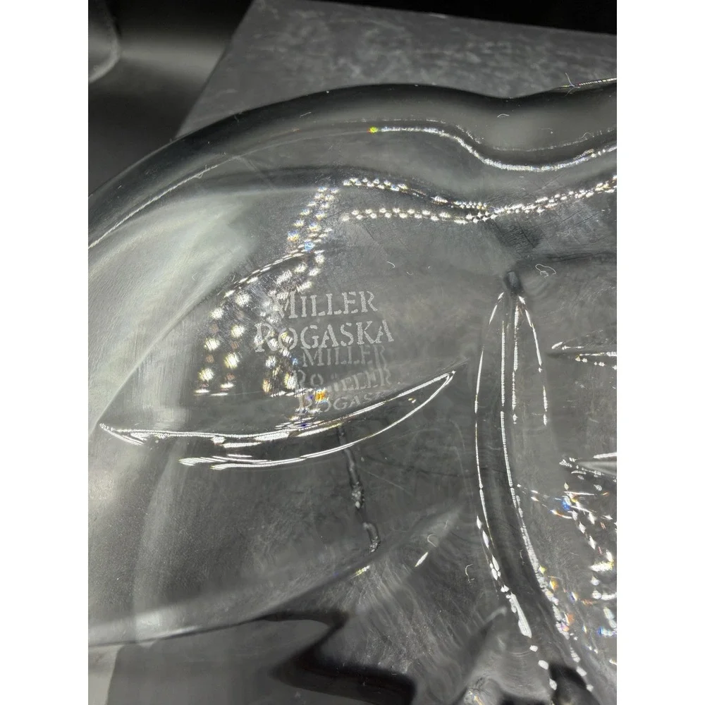 🍃✨ Miller Rogaska Lead Crystal Leaf Bowl 🍂